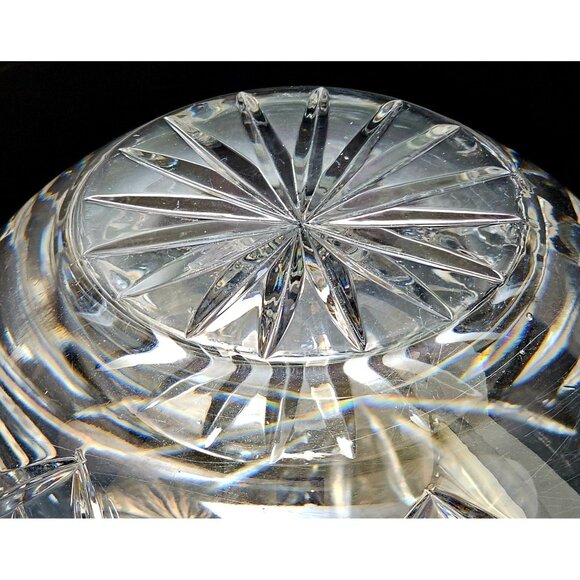 Hand Cut Lead Crystal Rose Bowl 6.5" large centerpiece vase Czech luxury home de - Picture 7 of 7